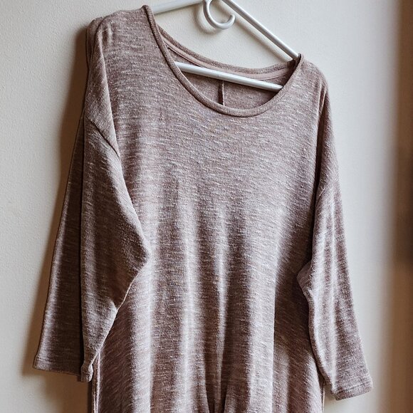 Tan Scoop Neck Angled Jersey Size Large - Picture 2 of 16